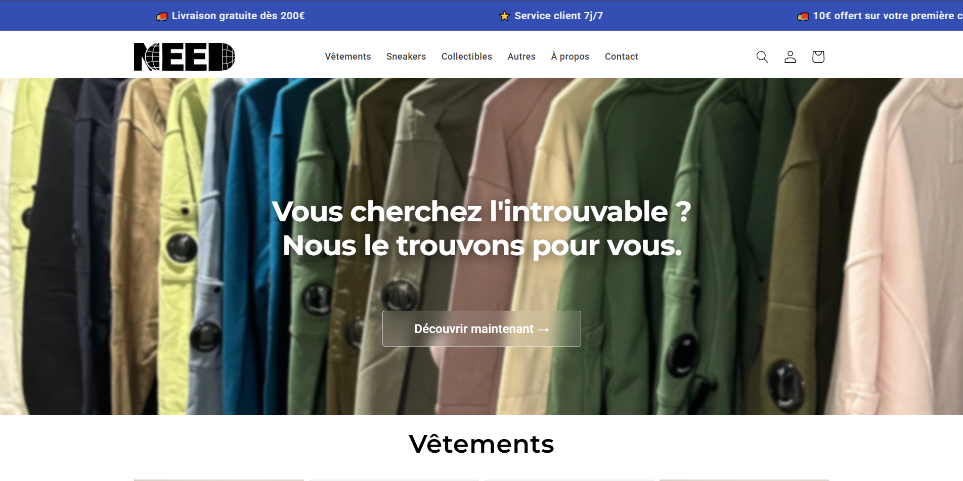 Site vitrine Need Online - Création NothingStudio